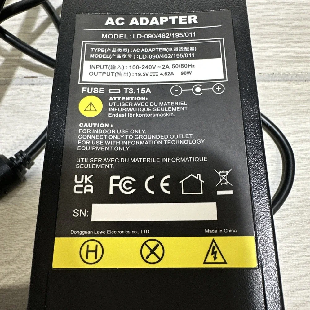 AC Adapter‎ LD-090/462/195/002 Power Supply Charger Dell Replacement